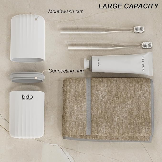 2Pcs Toothbrush Travel Case & Travel Soap Holder Dish Tray, Portable White Toothbrush Holders with Cover Leakproof Bar Soap Holder for Traveling School Camping Business Trip Bathroom