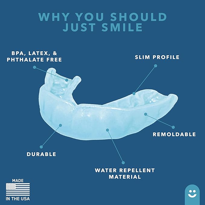 Just Smile Night Guard 2 Pack - Mouth Guard for Teeth Grinding & Clenching Teeth, Moldable & Custom Nightguard for Grinding (Aqua)