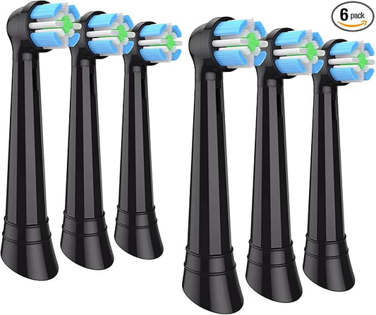 IO Replacement Brush Heads Compatible with Oral B iO Series 2-10 Electric Toothbrushes (Black, 6 PCS)
