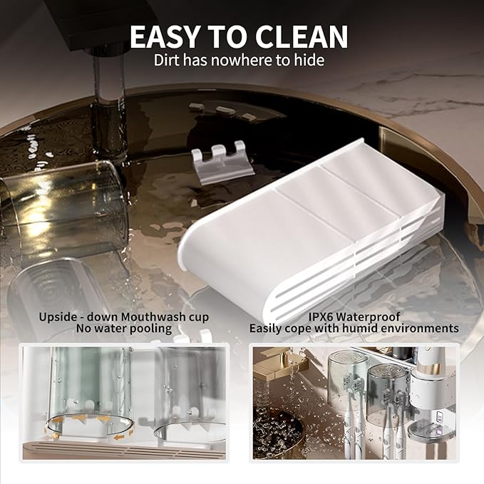 Automatic Toothpaste Dispenser Wall Mounted: 2 Cups Toothbrush Holders White Electric 6 Adjustable Levels Auto Toothpaste Squeezer Smart Rechargeable Touchless for Kids Adults - Bathroom