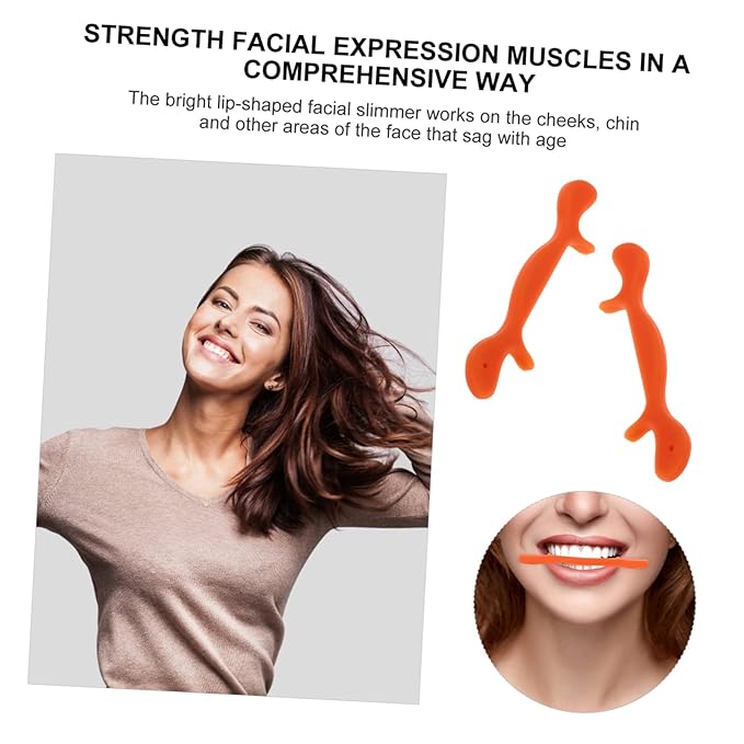 minkissy 2pcs Smile Practice Tool Silicone Mouth Muscle Trainer for Speech Clarity and Face Compact Exerciser for Women and Girls to Smiles and Tone Lips