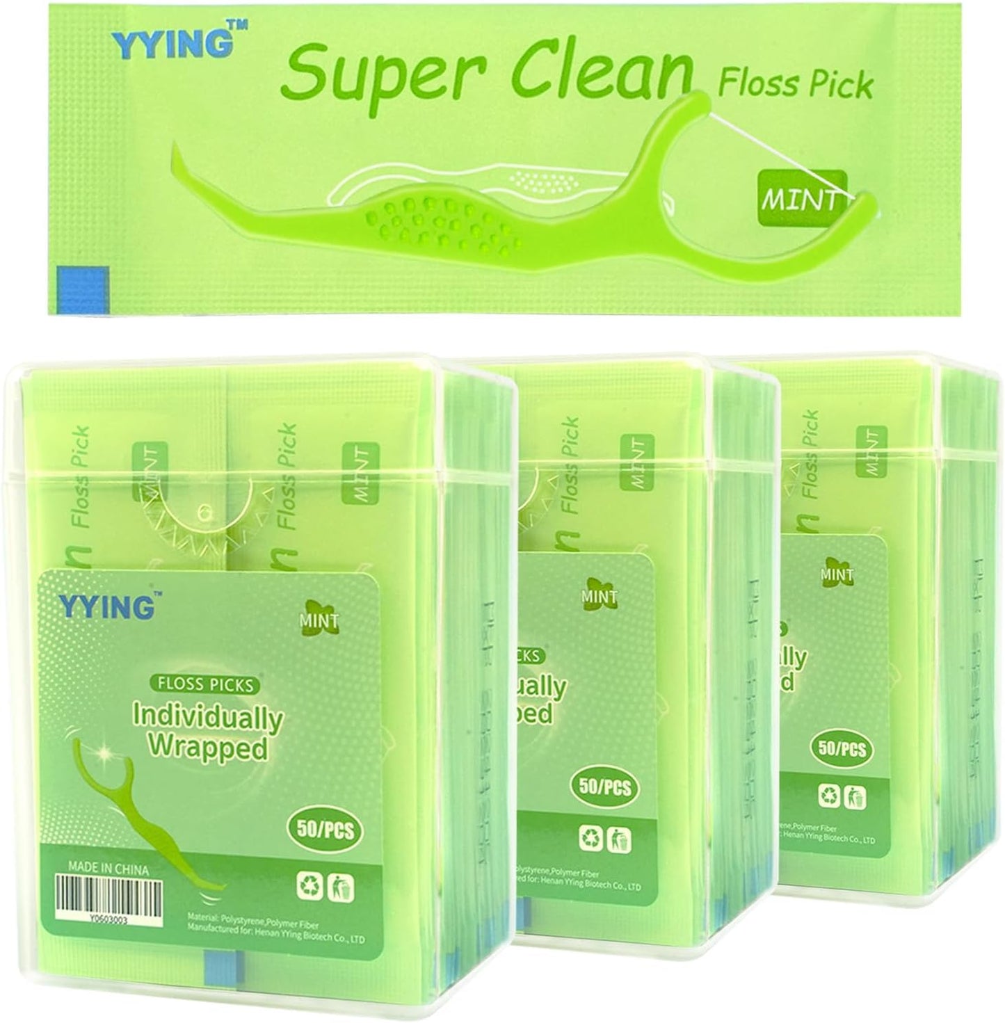 Dental Flossers 150 Count Each Individually Wrapped, Fresh Mint Professional Tooth Picks Flossers for Adults Provide a Deep Cleaning with Portable Case