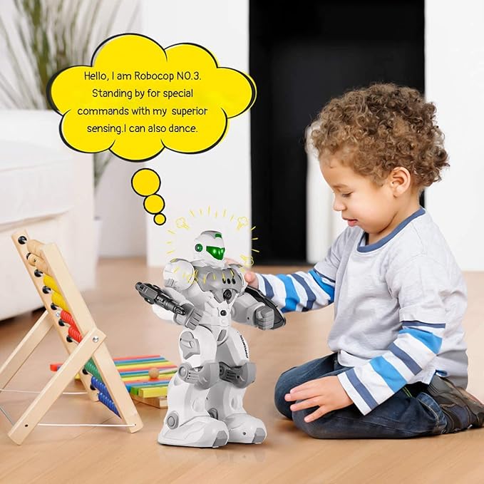 SONOMO Toys for 6-9 Year Old Boys, RC Robot Gifts for Kids Intelligent Programmable Robot (White)