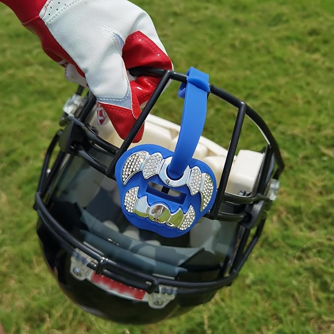 LeCool Football Mouth Guard with Connected Strap- 3D Beast Chrome Adult and Youth Mouth Guard-Mouth Piece for Sports for Maximum Air Flow and Teeth Protection