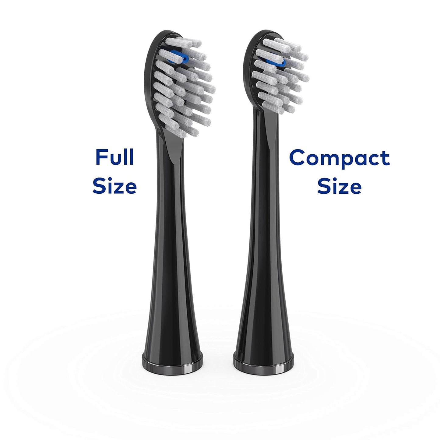 Waterpik Genuine Compact Size Replacement Brush Heads With Covers for Sonic-Fusion Flossing Toothbrush SFRB-2EB, 6 Count Black
