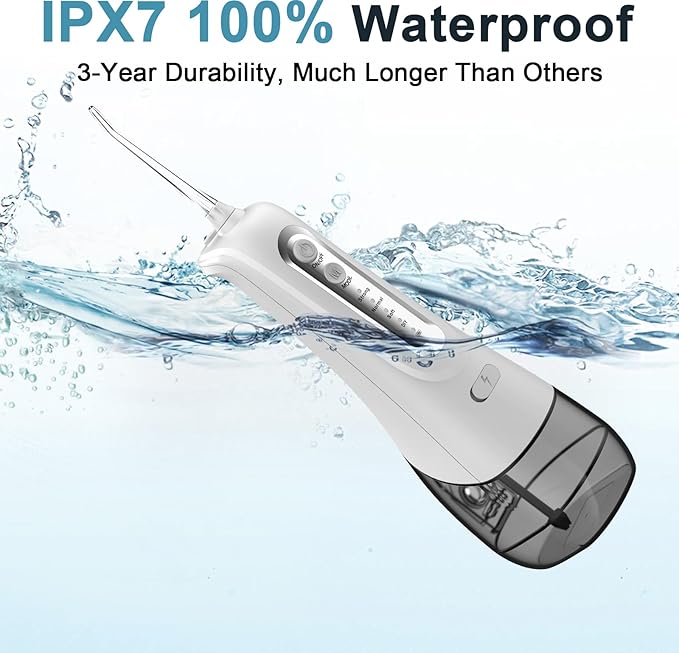 Cordless Water Dental Flosser Teeth Pick Portable Rechargeable Flossers Oral Irrigator with 4 Modes,IPX7 Waterproof Floss for Deep Cleaning and Gum Care,Ideal for Home Use, Daily Shower, and Travel