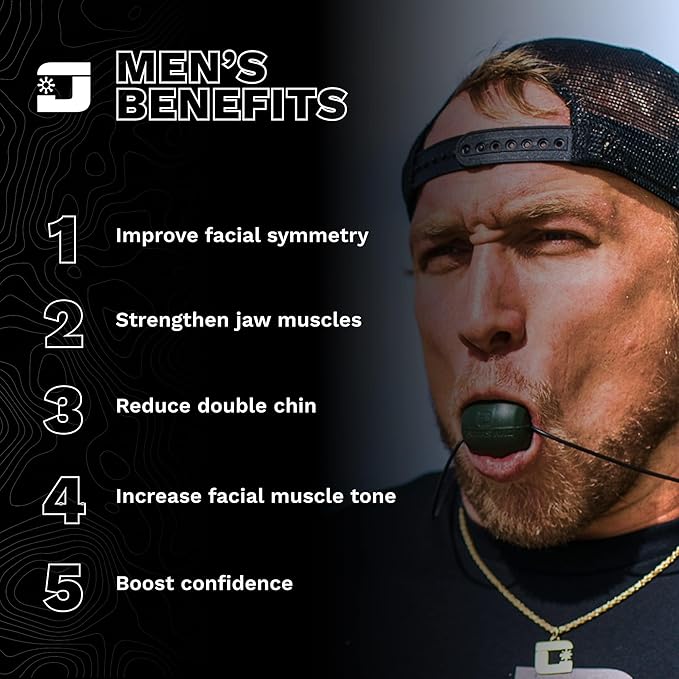 Jawzrsize Pop 'N Go Jaw, Face, and Neck Exerciser - Define Your Jawline, Slim and Tone Your Face, Look Younger and Healthier - Helps Reduce Stress and Cravings - Facial Exerciser