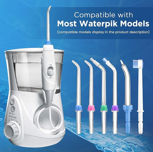 Replacement Tips for Waterpik, Water Flosser Replacement Heads Parts for Waterpik Oral Irrigator (Aquaflosser 6 Tips A)