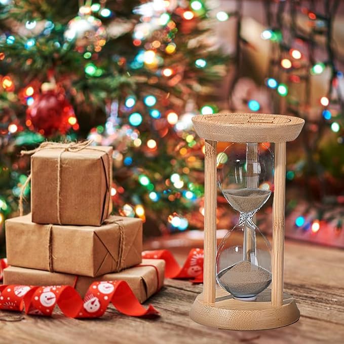 Wood Sand Timer,15 Minute Hourglass,Brown Sandglass 15 Min,Mini Sand Watch,Reloj de Arena 15 Minuto for Toothbrush Timer,Cooking,Baking,Game, Gift