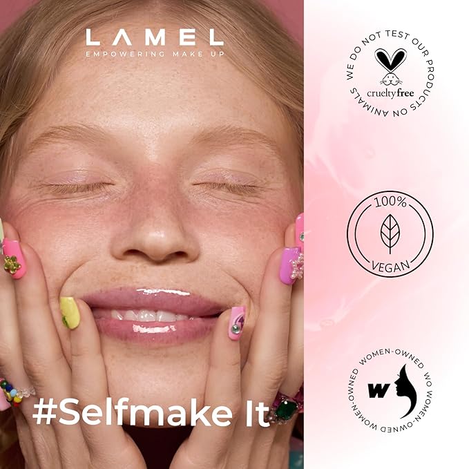 Lamel Hydrating Lip Oil LET`S GLAZE - Lip Gloss Flavoring Oil - Fat Oil - Hydrating Lip Oil Treatment - №401 Marshmallow