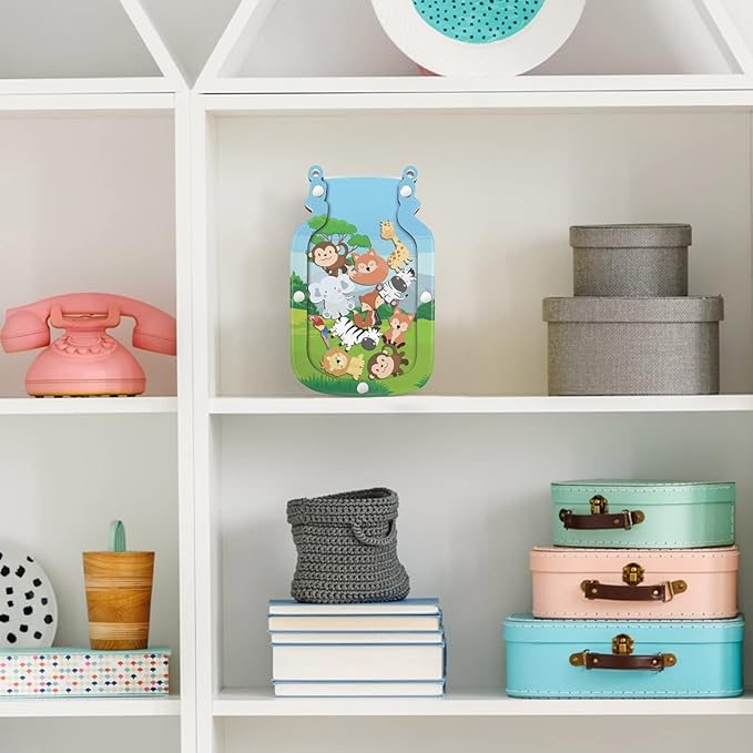 Qunclay Reward Jar for Kids Pot Training Reward Jar Classroom Incentive Good Behavior Responsibility Chart for Christmas Boys Girls Gift(Jungle Style)