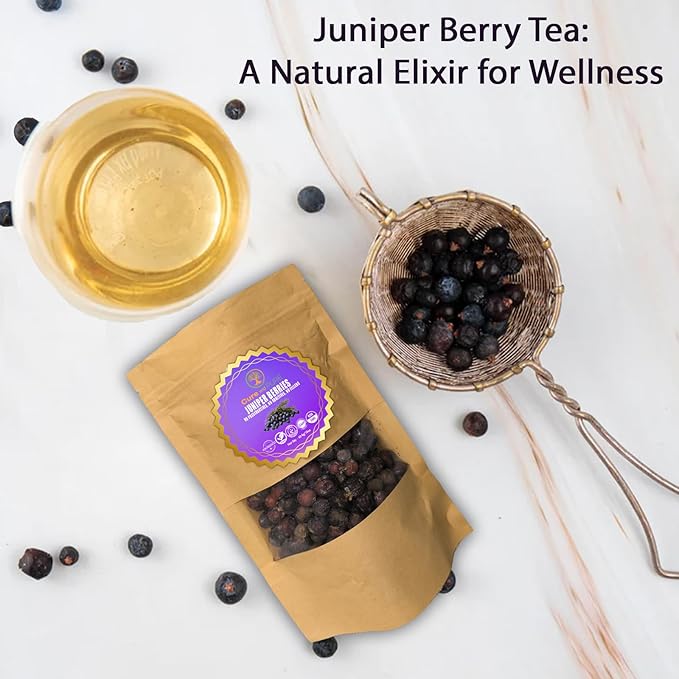 Cure wid Pure Dried Juniper Berries 4oz | Wild Harvested, Non-GMO Additives & Preservative-Free Organic Juniper Berries Whole in Eco-Friendly Resealable Bag |Elevate Meats, Soups, Teas & More