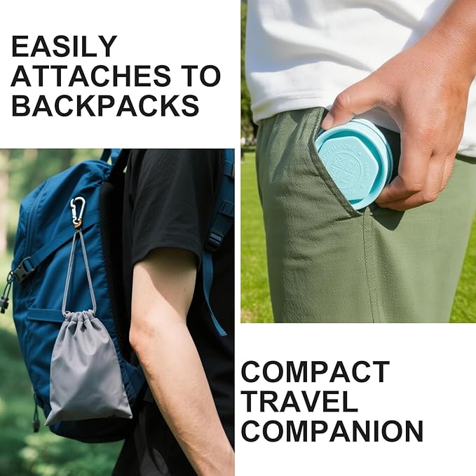 Collapsible Water Cup 6oz/180ml - Collapsible Cup - Silicone Collapsible TravelCup - Silicone Folding Camping Cup with Lids - Foldable Drinking Cup - for Travel, Camping, Hiking, Outdoor Sports