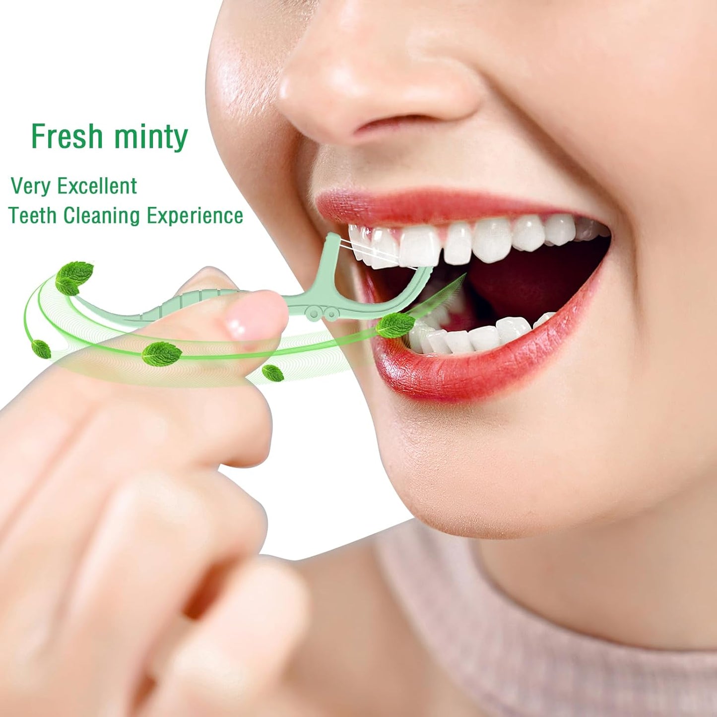 Holy Rose Mint Twin Line Dental Floss Picks - 300 Count Pack, Dual-Action Cleaning Teeth Tool Kit,for Adults Flosser Sticks, for Oral Removal Care Comfort Dental Floss Toothpick.