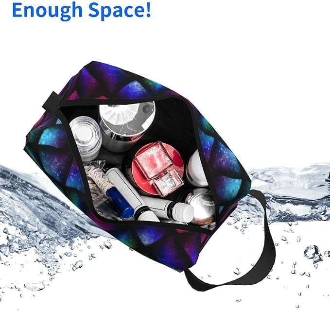 Colorful Dragon Scale Toiletry Bag for Women Men Portable Travel Wash Bag Waterproof Gym Shaving Toiletries Cosmetic Organizer Bag, Shower Bathroom Toiletries Accessories Makeup Bag with Handle
