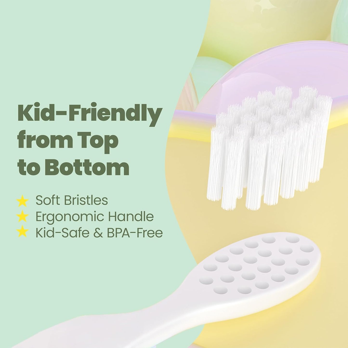 Well Before Dinosaur Kids Toothbrush, 0.12mm Soft Filament Toddler Toothbrush for Kids 6-12 Make Brushing Fun and Protect Kids Delicate Teeth (Pack of 3)