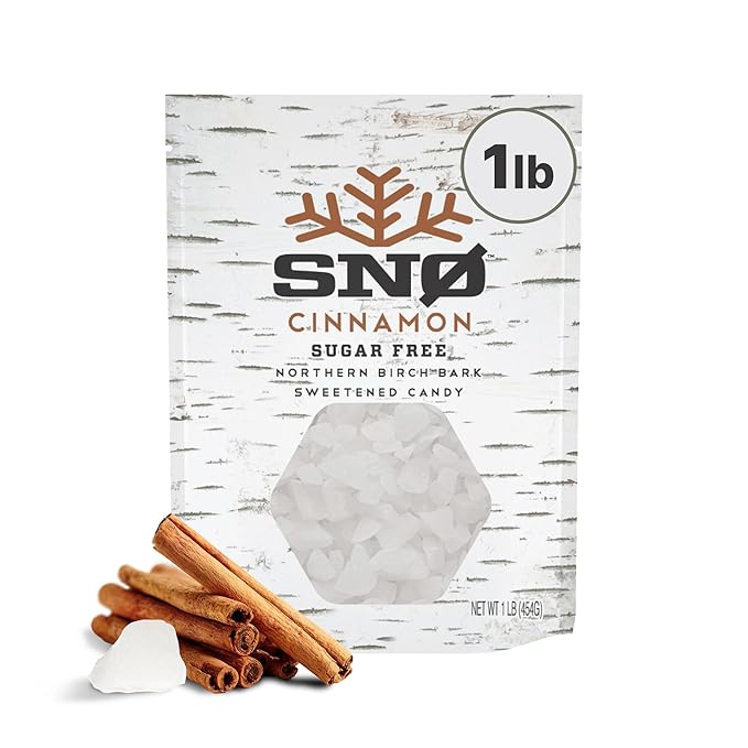 SNØ Cinnamon Xylitol Candy Chips | Oral Health Support | Pure Birch Xylitol | Sugar-Free, Low-Carb, Diabetic-Friendly | Vegan, Non-GMO, Gluten-Free, Kosher, Keto-friendly (1 LB Bag)