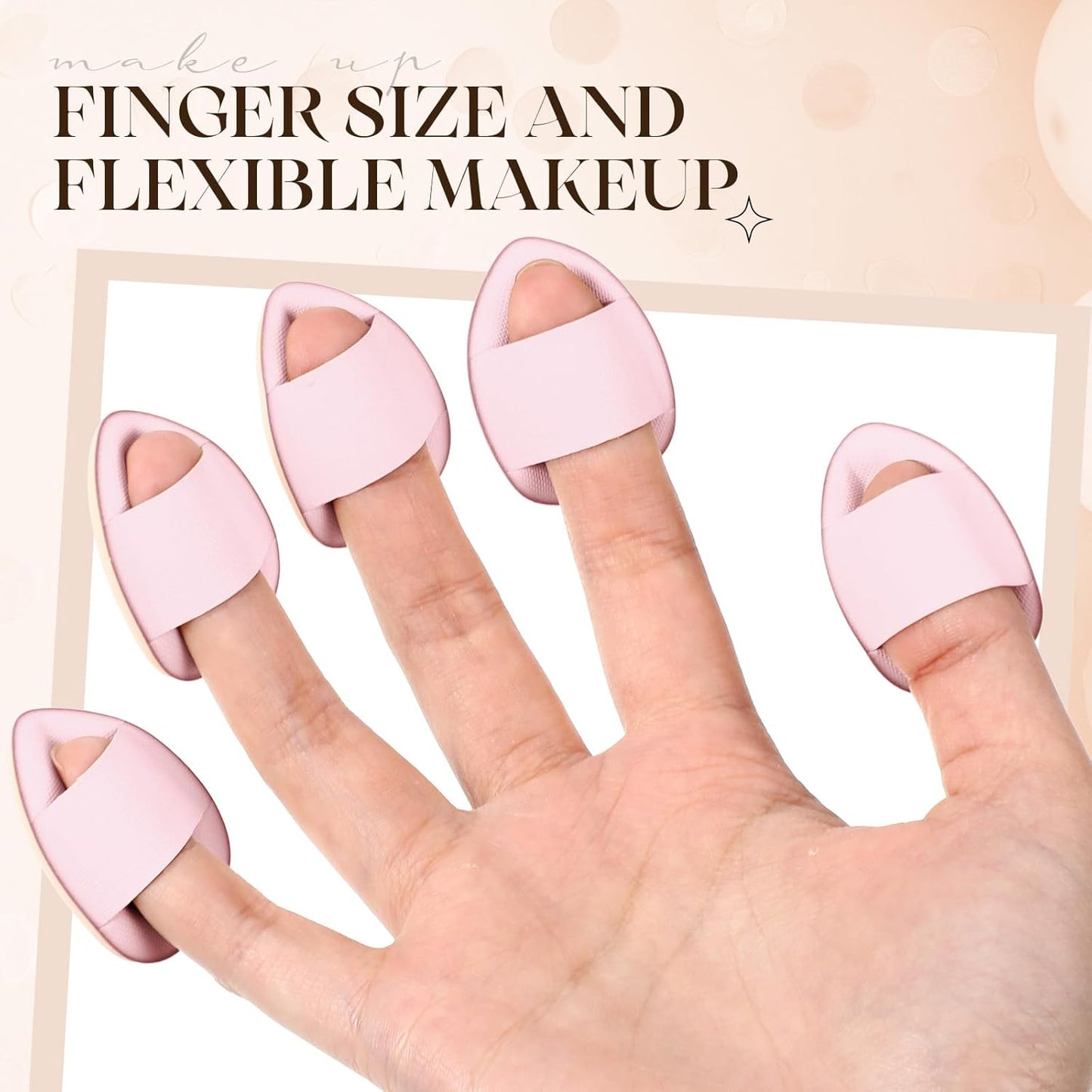 Gerrii 72 Pcs Finger Powder Puff Mini Makeup Sponge Soft Beauty Makeup Blender Puff for Foundation, Face Powder, Under Eye Setting, Concealer, Repair Cream, Cosmetic Tool(Pink)