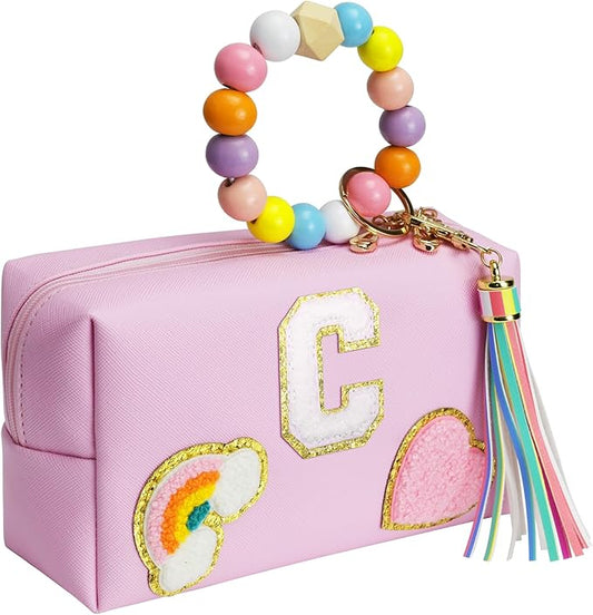 Birthday Gifts for Kids 4 5 6 7 8 9 10 11 12 year Old, Girl gifts Skin Care, Letter Pouch Cosmetic Toiletry Bag, Personalized Gift for Girl, Gift Bags