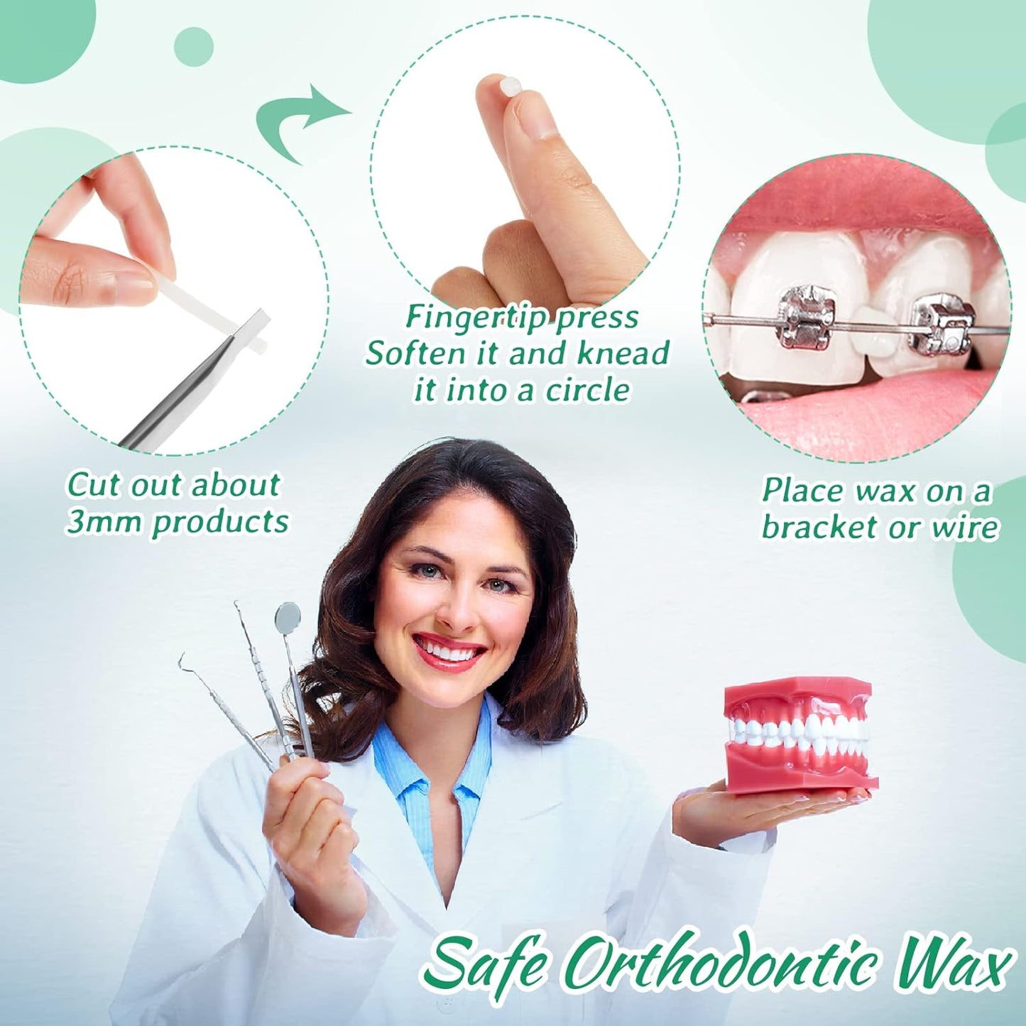 Tondiamo 40 Pack Clear Braces Wax for Teeth Dental Wearer Orthodontic Tooth Wax for Braces and Oral Appliances with Colorful Storage Case and Smell(Mixed Flavors)