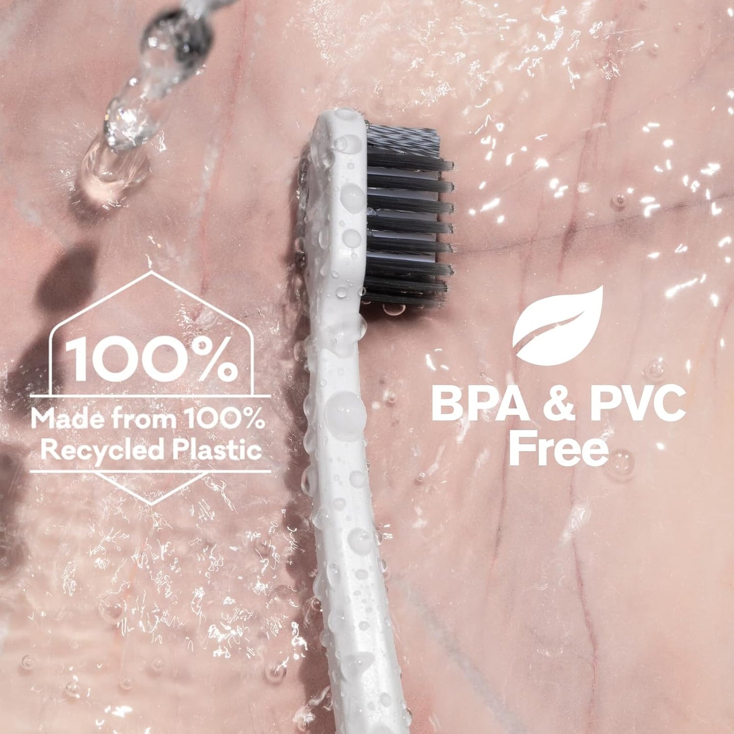 Grin Pro Ultimate Whitening Toothbrush, Soft, 2 Count, Designed for Triple-Action Whitening, 100% Recycled Plastic Handle