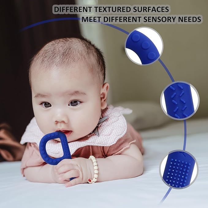 Flyaway Sensory Chew Toys for Kids 4 Pack, Teething Tubes for Babies Toddlers, Soft Silicone Teether Toys, Chew Sticks for ADHD/SPD/Anxiety/Autism, Refrigerator and Dishwasher Safe