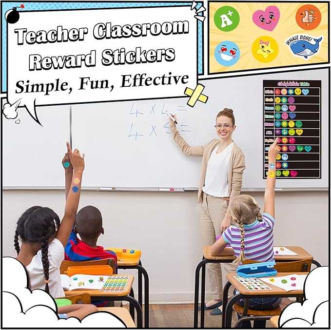 1120Pcs Motivational Reward Stickers for Kids and Students, Includes Stars, Smiley Faces, Hearts, A+, Thumbs Up, and Fun Pun Designs, Must-Have for Elementary Teachers and Homeschool Classroom