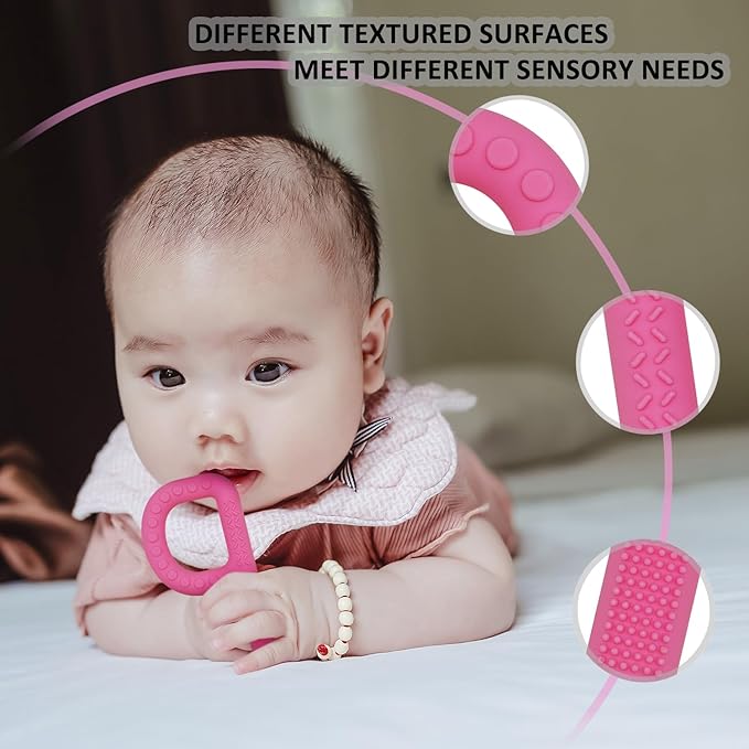 Teething Sticks for Babies, Silicone Chew Toys for Kids Autistic Children 4 Pack, Oral Motor Stimulation Autism Sensory Products Toddler Sensory Toys for Teething Baby Kids Adults with Anxiety ADHD