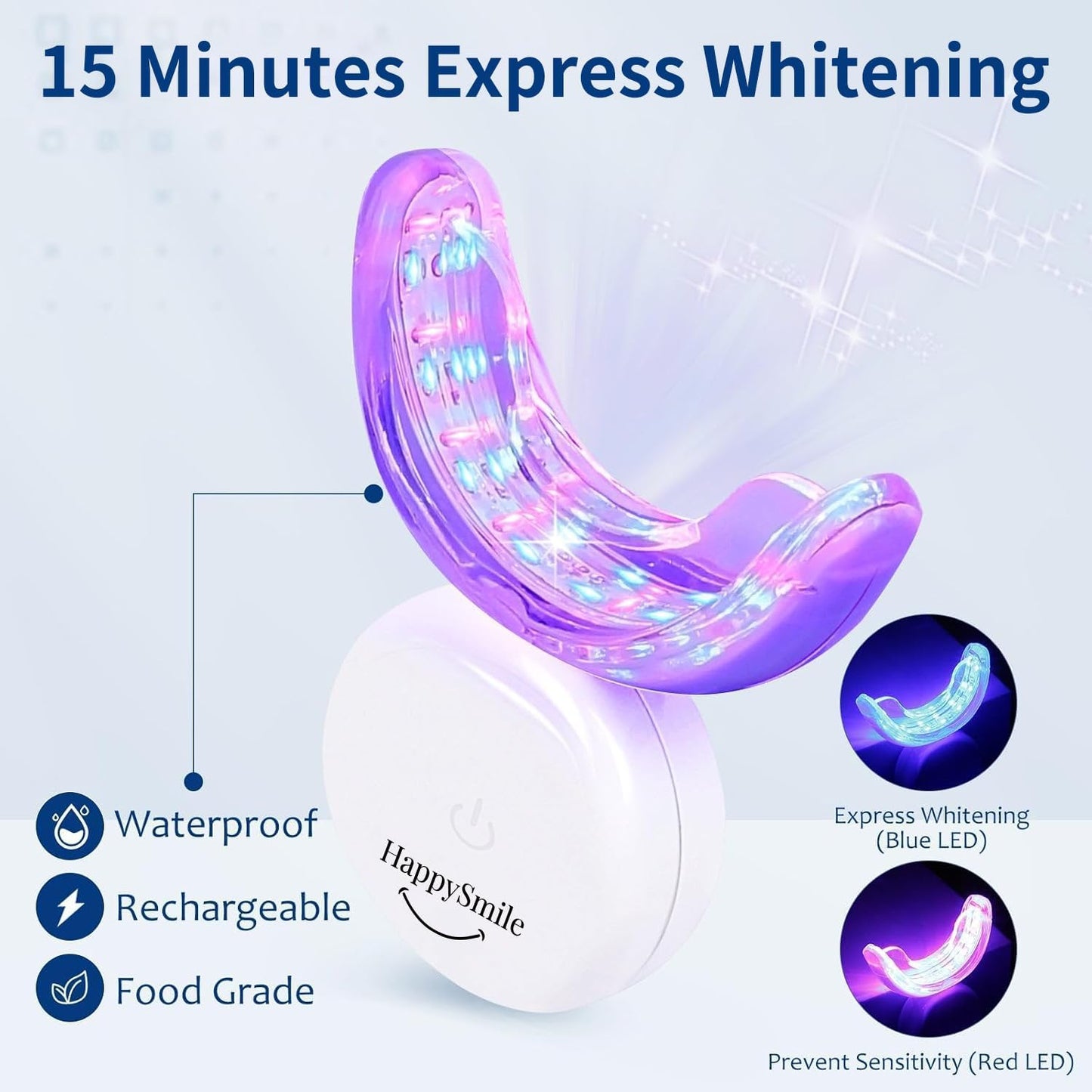 HappySmile LED & Pen Teeth Whitening Kit - Professional Oral Care for White Teeth - Includes Teeth Whitening Pen & LED for a Brighten Your Smile - Premium Teeth Whitening kit