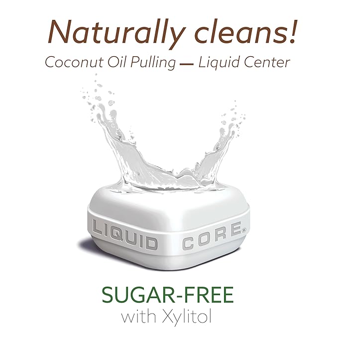 CocoGum – Coconut Oil Pulling Chewing Gum with MCT Oil Liquid Center – Naturally Whitens, Freshens Breath & Protects Teeth – 2 Pack (12 Pieces)