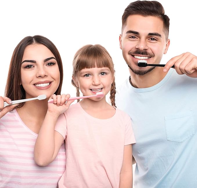 Patelai 16 Pieces Extra Soft Toothbrush Micro-Nano Toothbrush with 20000 Floss Bristles Manual Toothbrushes for Sensitive Teeth Pregnant Women Elderly Children, 2 Styles