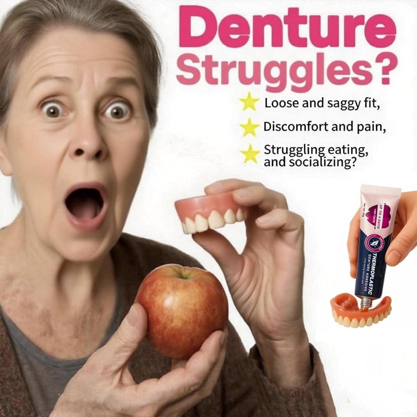 Thermoplastic Denture Adhesive,Lasts for 4 Days Give a Brush (2)