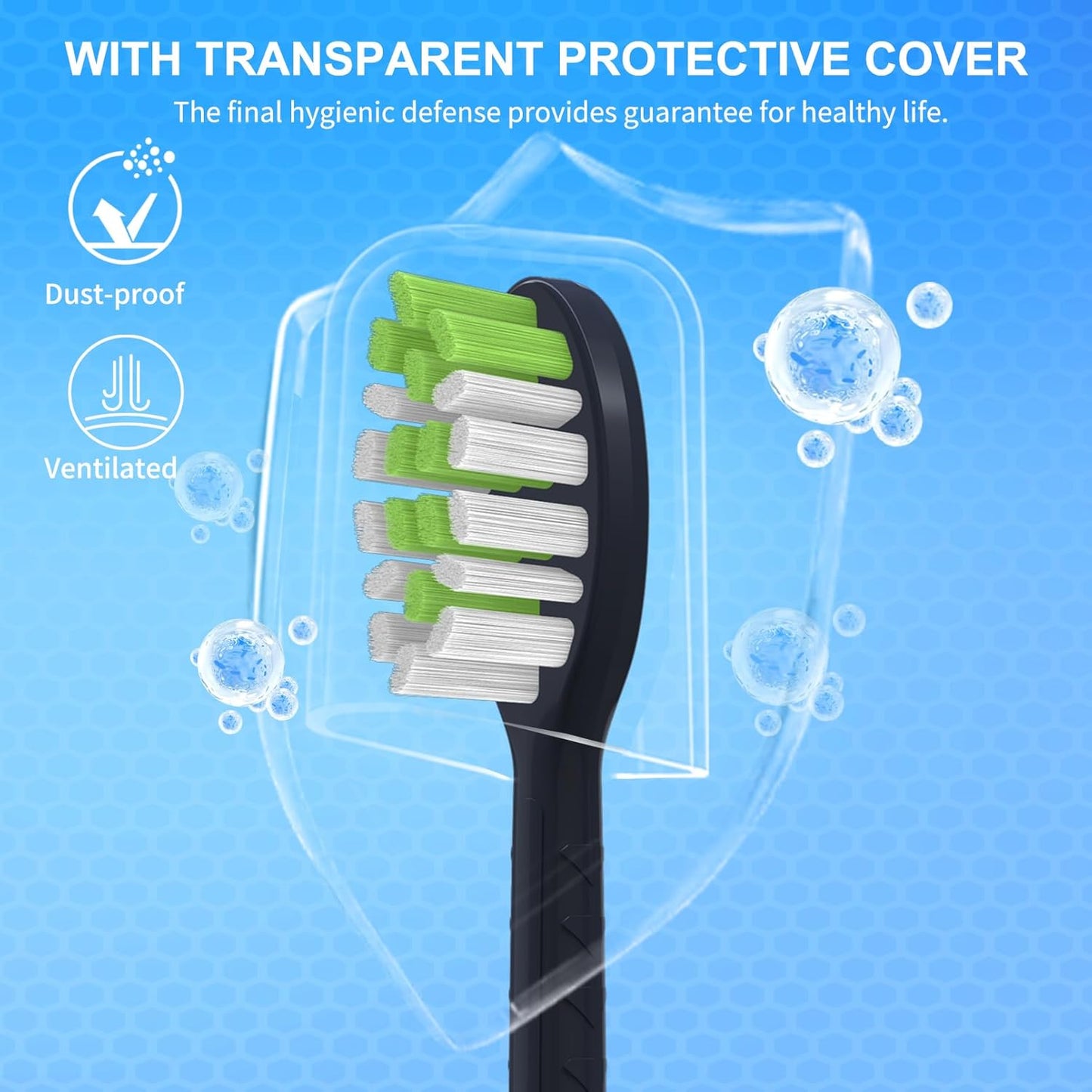 Toothbrush Replacement Heads Compatible with Philips One Series Sonicare Battery Toothbrush HY1100/04 BD1002/AZ, 10 Pack Replacement Heads, Soft Bristles, NavyBlue