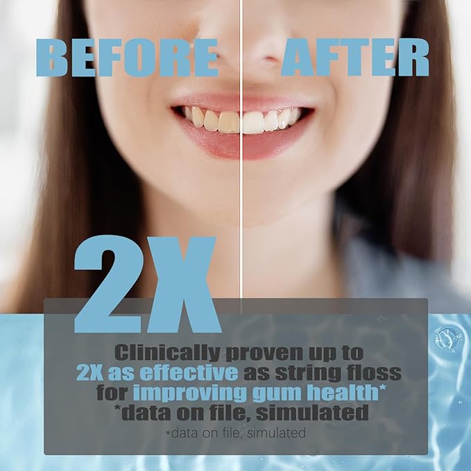 Cordless Water Flosser - Rechargeable Portable with 300ML Generous Tank, 4 Jet Nozzles & IPX7 Waterproof for Teeth Cleaning, Dental Care and Travel