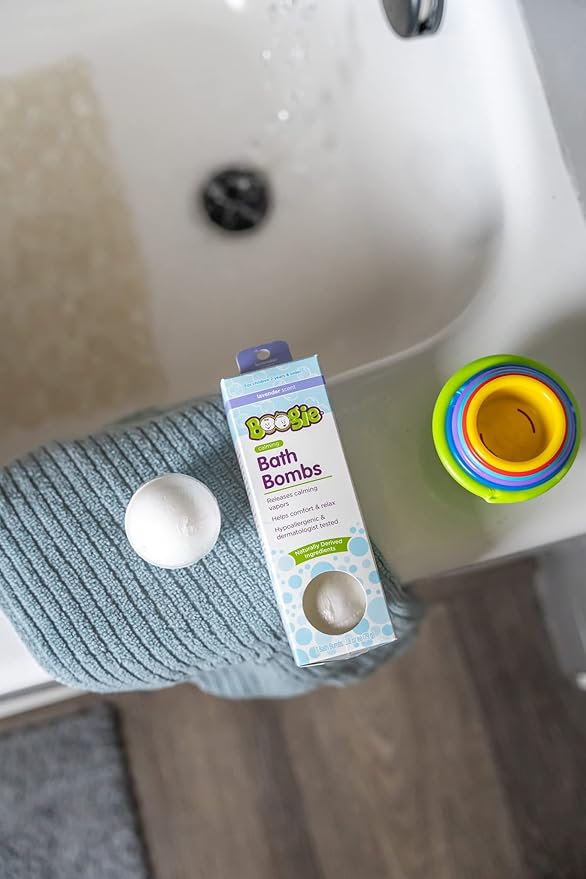 Boogie Kids Bath Bombs, Naturally Derived, Made with Aloe and Calming Vapors, Lavender, 3 Bath Bombs, 2.8 oz, Pack of 1