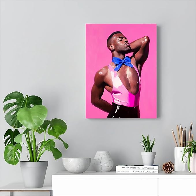 SchindlerBang Romantic Male Canvas Art,Vintage Style Portrait Print,Fashionable Wall Decor,Modern Living Space,16x20inch Framed Painting Ready to Hang