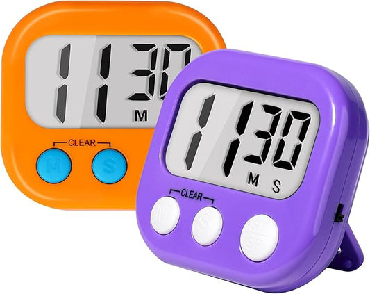 Classroom Timers for Teachers Kids Large Magnetic Digital Timer Teacher Supplies 2 Pack-Orange Purple