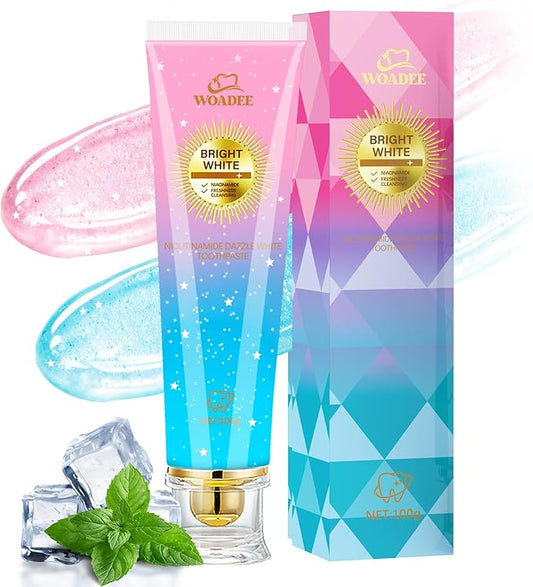 Woadee Niacinamide Whitening Toothpaste | Nicotinamide Radiant Whitening Toothpaste - Remove Tough Tooth Stains & Fresh Breath | Fluoride-Free Protects Enamel & Improves Gum Health, Mint Flavor (1)