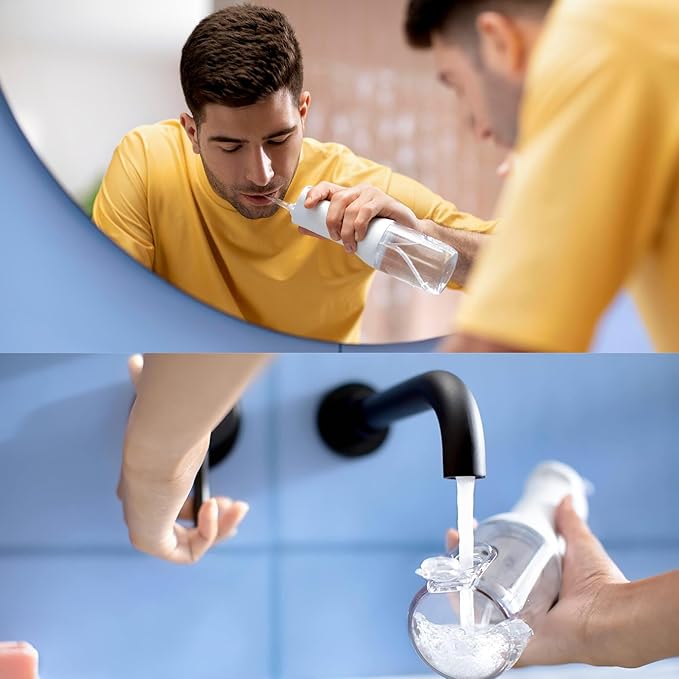 Philips Sonicare Water Flosser Cordless – Rechargeable Power Dental Waterflosser for Teeth, Portable Oral Irrigator with 3 Intensity Settings, 360° Rotating Nozzle – (Mint)