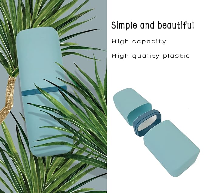 Travel Toothbrush & Toothpaste Case, Toothbrush Travel Holder with Cup Portable Travel Toothbrush Case Holder Toothbrush Travel Container for Camping School Business Trip Bathroom