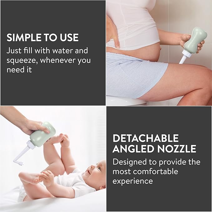 Peri Bottle - Portable Bidet Kit - Travel Perineal Wash Handheld Squeeze Bottles - Postpartum and Labour Essentials for Women - Post Birth Spray Care After Childbirth - Gray