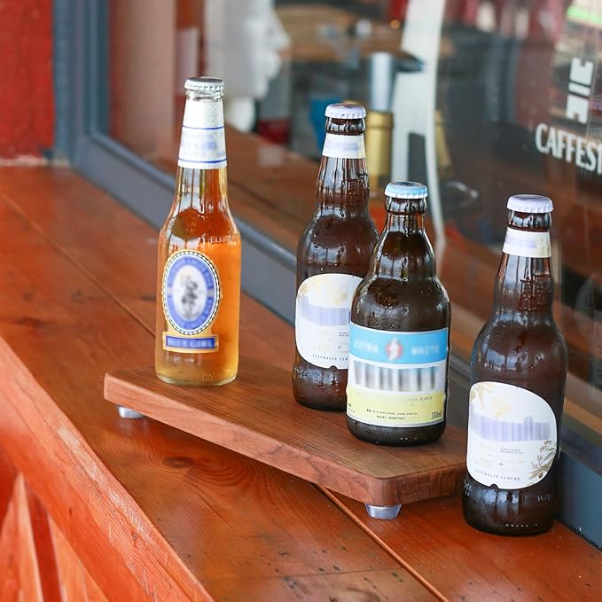 12.6"x6" Solid Teak Wood Riser & Tray - Farmhouse Organizer with Non-Slip Base | Rustic Bathroom & Kitchen Tray for Countertop, Sink Decor | Natural Finish Pedestal Stand (Neutral Home Decor)