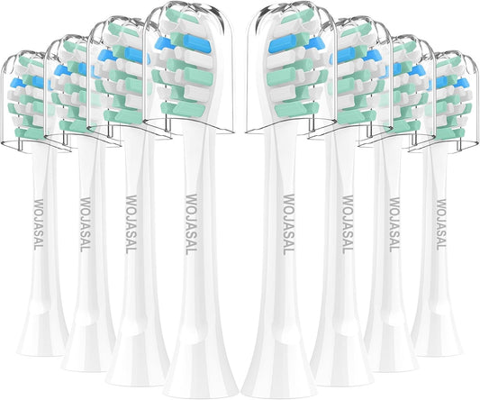 Replacement Brush Heads Compatible with Philips SoniCare Electric Toothbrushes, Dupont Bristles for Effective Cleaning, Snap-on System, 8 Pack, White