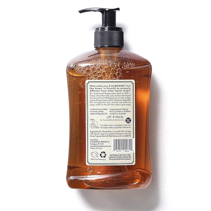 A LA MAISON Lavender Aloe Natural Hand Wash Made with Essential Oils - Biodegradable, Plant-Based, Vegan, Cruelty-Free 16.90 Fl Oz (Pack of 6)