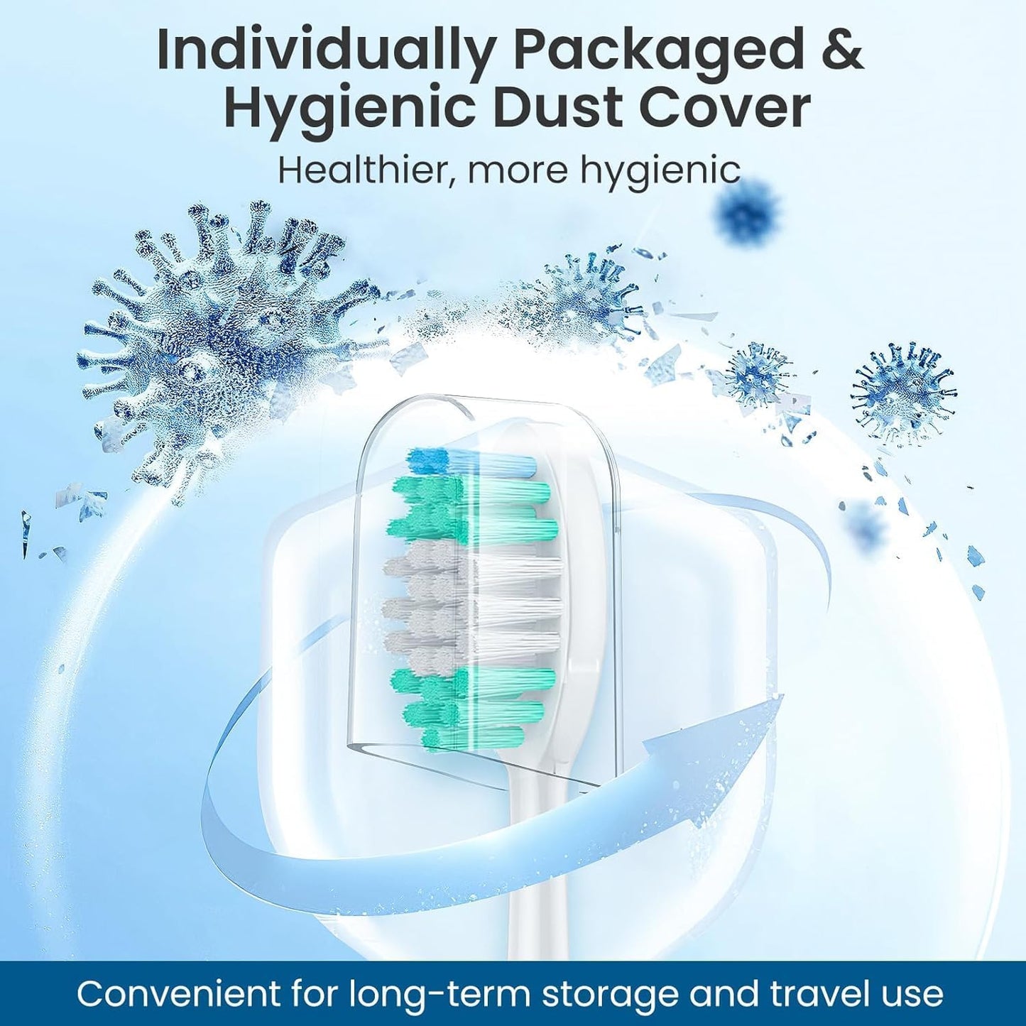 10 Pack Replacement Toothbrush Heads Compatible with AquaSonic Black Series, Vibe Series, Duo Series Pro,Elite, HDC Pro Electric Toothbrush, 5 Black 5 White