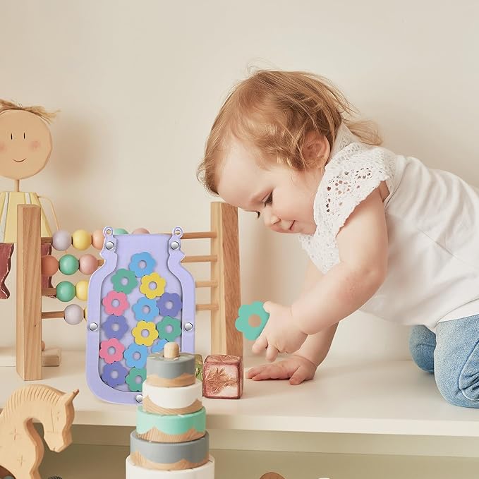 Qunclay Reward Jar for Kids Pot Training Reward Jar Classroom Incentive Good Behavior Responsibility Chart for Christmas Boys Girls Gift(Daisy Style)