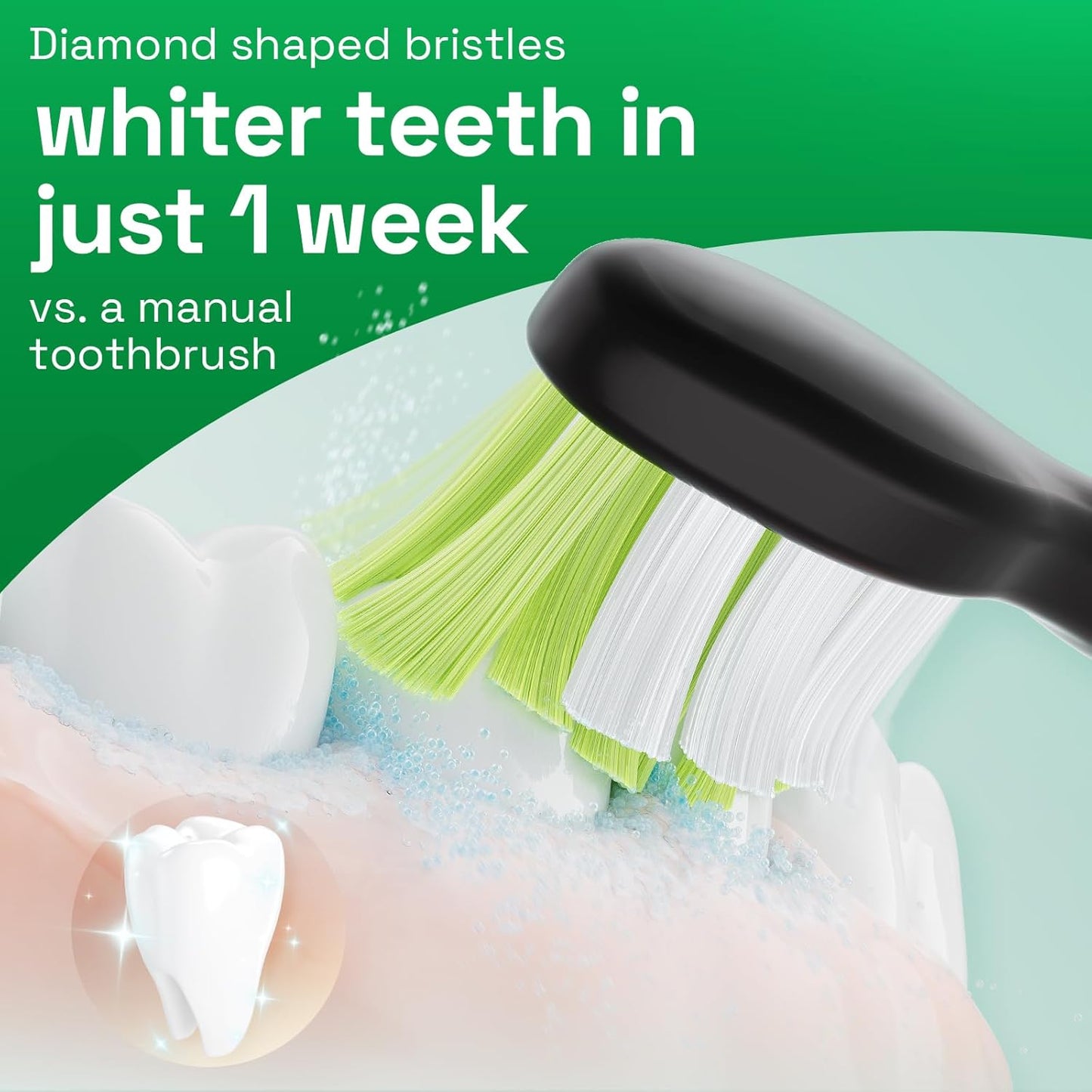 Brushmo Whitening Replacement Toothbrush Heads Compatible with Philips Sonicare DiamondClean HX6062/65, Black, 8 Pack