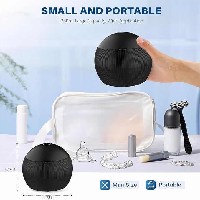 Voraiya Ultrasonic UV Cleaner for Dentures, Aligner, Retainer, Whitening Trays, Night Dental Mouth Guard, Toothbrush Head, Ultrasonic Jewelry Cleaner Machine for all dental Appliances, Diamon