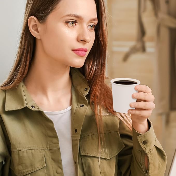 SIUQ 600 Pack 4 oz Paper Cups, Disposable Mini Bathroom Mouthwash Cups, Hot/Cold Drinking Cups, White Disposable Paper Cups for Bathroom, Home, Party, Office, Picnic, Travel