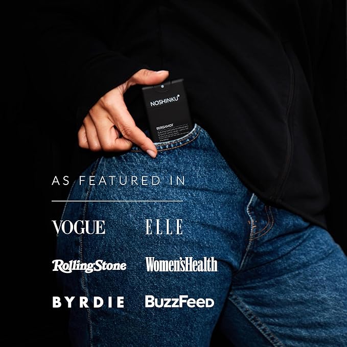 Noshinku - Refillable Hand Sanitizer Bergamot 3-Pack, Travel Size Spray with Hydrating Botanical Oils, Natural Ingredients, All Natural Fragrances, Sugarcane Derived Alcohol, No Parabens, No Dyes